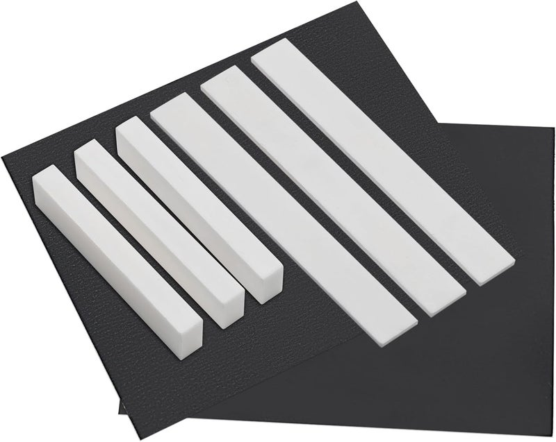 MAXCHEER 6 String Acoustic Guitar Bone Bridge Saddle and Nut Made of White Real Bone with 2pcs Sandpaper (3 set Bones Nut And Saddle) - Image 1